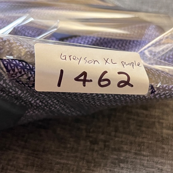 Greyson Stretch Golf Performance Geometric Polo Shirt - Men's Size XL - Purple - Picture 8 of 8